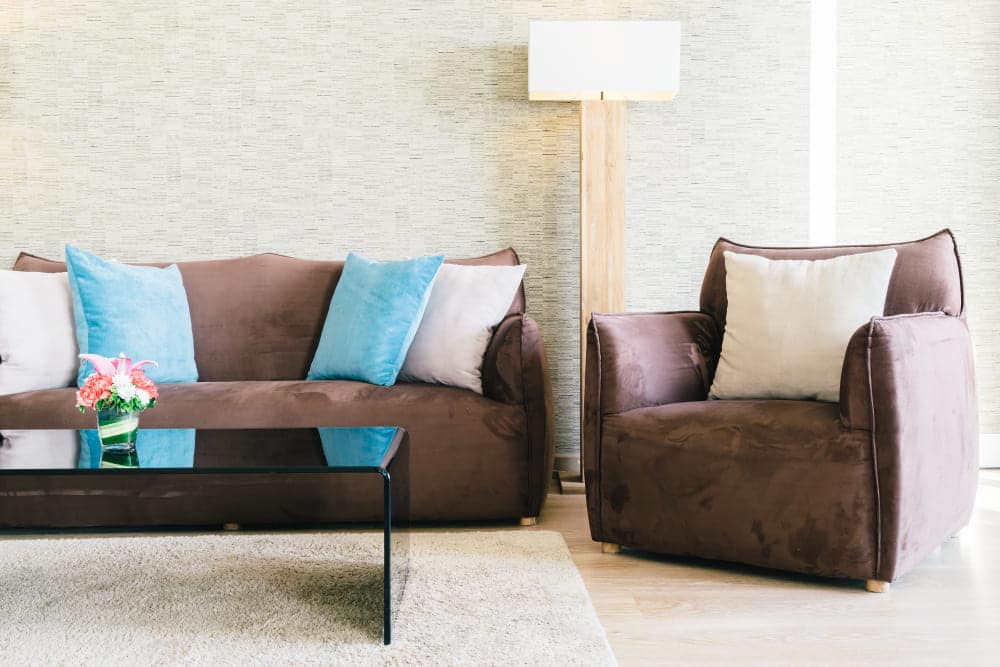 sofas cojines colores salon moderno luz natural